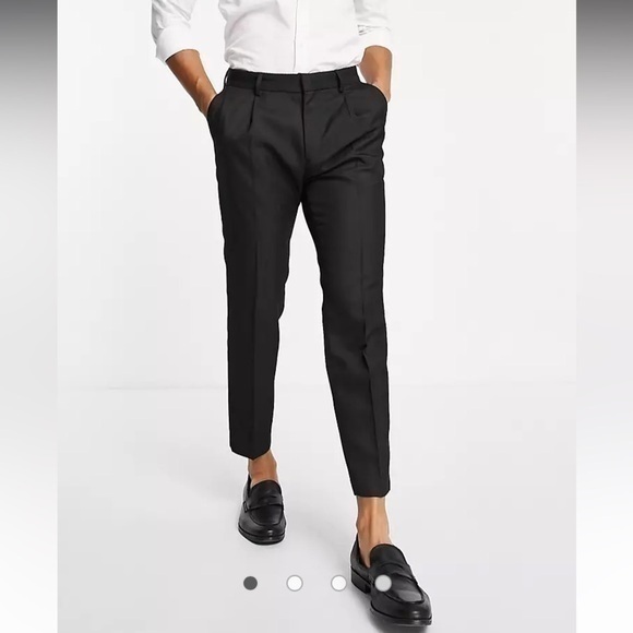 Topman Other - Topman tapered pronounced twill trousers in black pants with pockets 30x32